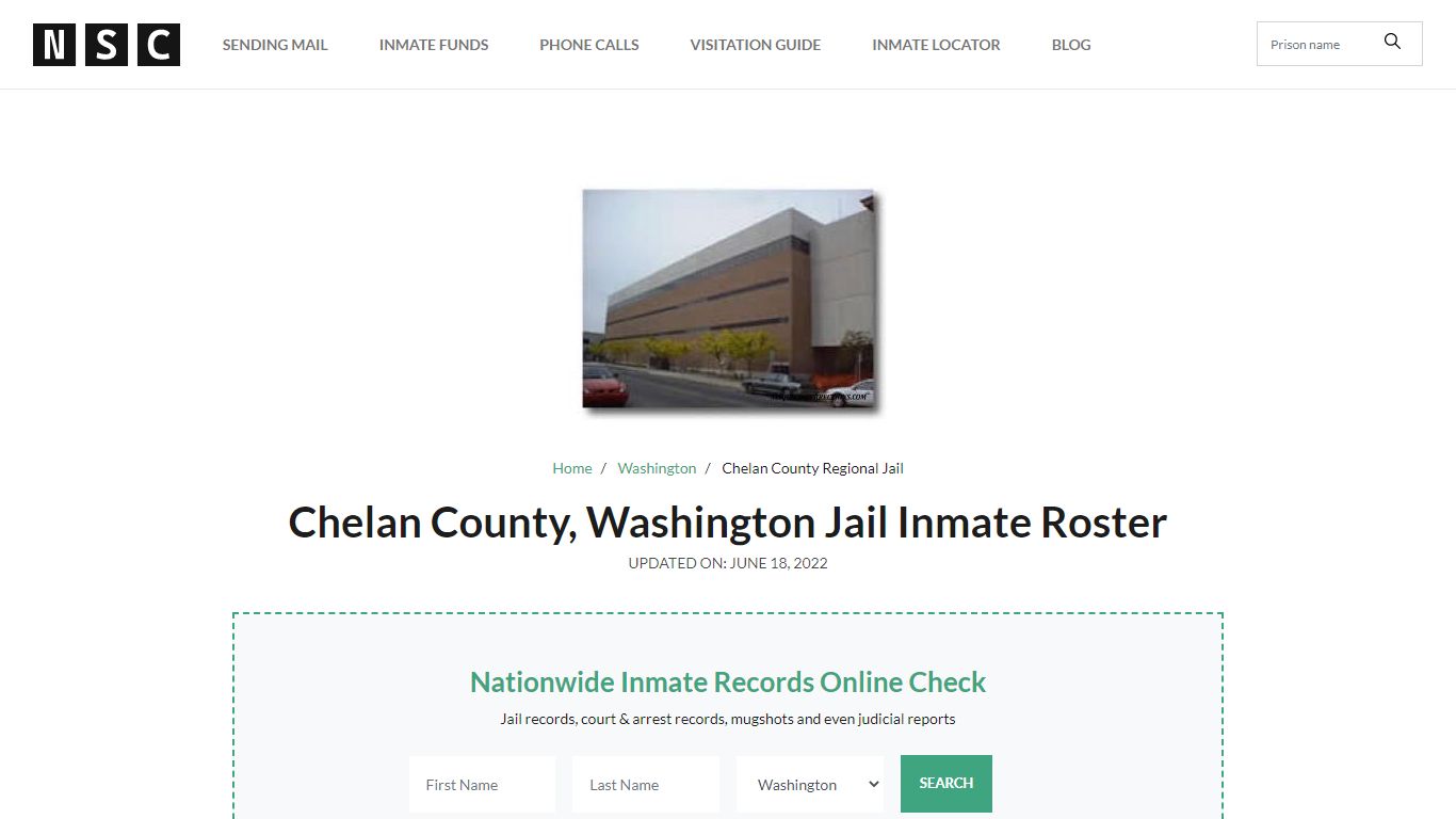 Chelan County, Washington Jail Inmate List