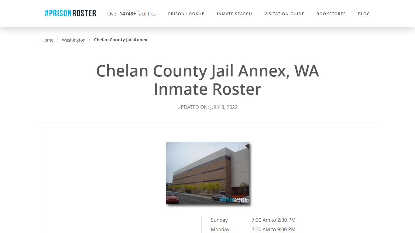 Chelan County Jail Annex, WA Inmate Roster